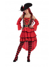 Corsair costume with stretch fabric dress, sleeves and belt Corsair costume with stretch fabric dress, sleeves and belt