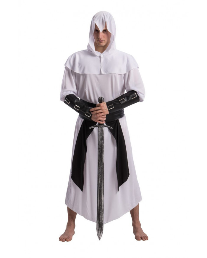 Warrior costume with stretch fabric dress, fake-leather