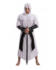 Warrior costume with stretch fabric dress, fake-leather