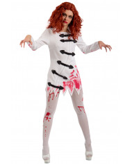 Crazy bloody costume composed of fabric decorated dress, in one