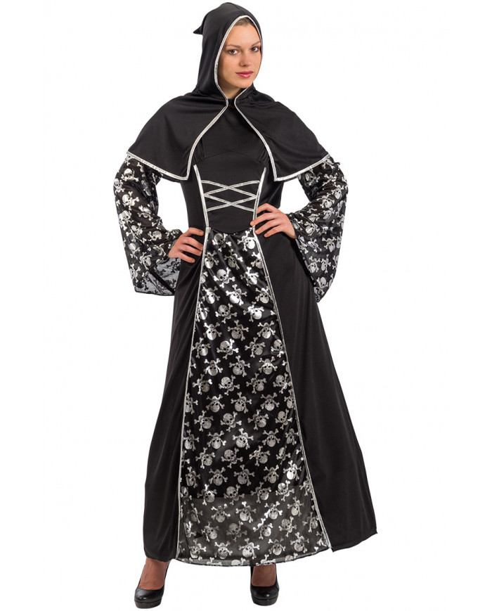 Priestess of darkness costume composed of stretchy dress and