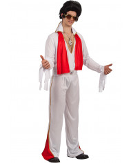 Elvis costume with stretchy suit, belt and scarf, size M.
