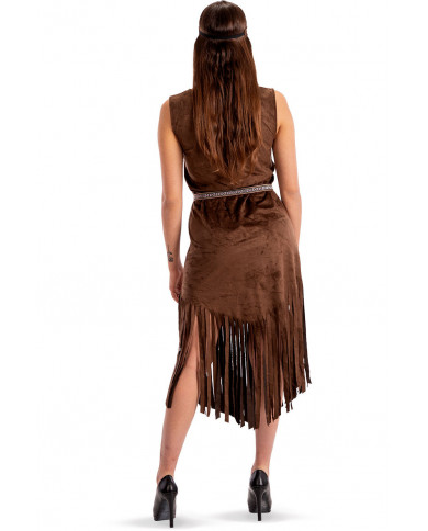 Indian costume for woman composed of velvet dress with belt and