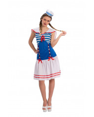 Sailor costume with stretch fabric dress with decorations, one