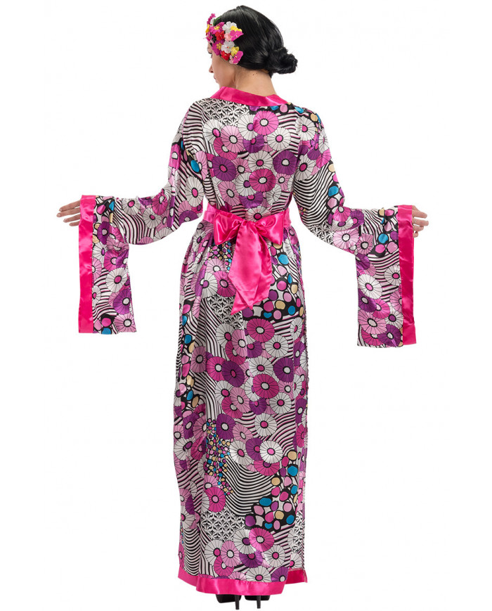 Gheisha costume composed of satin dress with belt and hair