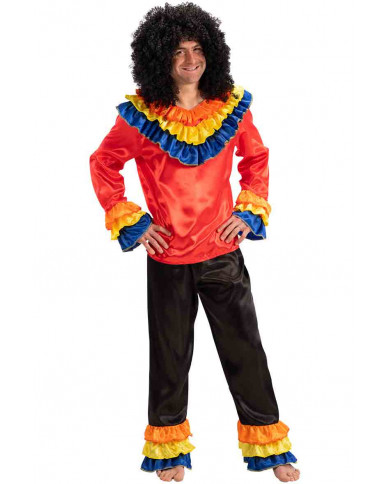 Costume da brasiliano per uomo. Composto da casacca rossa e Costume da brasiliano per uomo. Composto da casacca rossa e