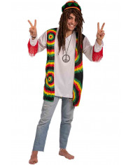Costume in Bob Marley style made up of a single white stretch Costume in Bob Marley style made up of a single white stretch