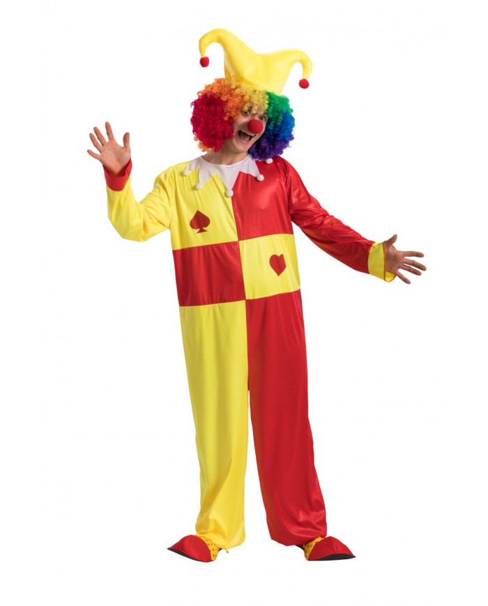 Jolly costume with stretch fabric jumpsuit and headpiece, one