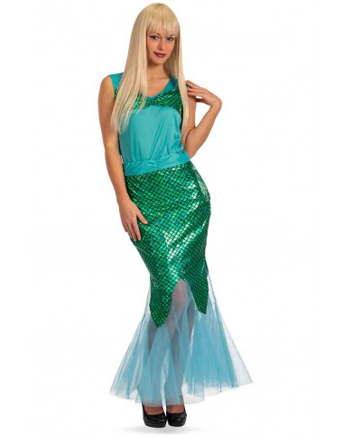 Costume da sirena composto da casacca azzurra e gonna verde Costume da sirena composto da casacca azzurra e gonna verde