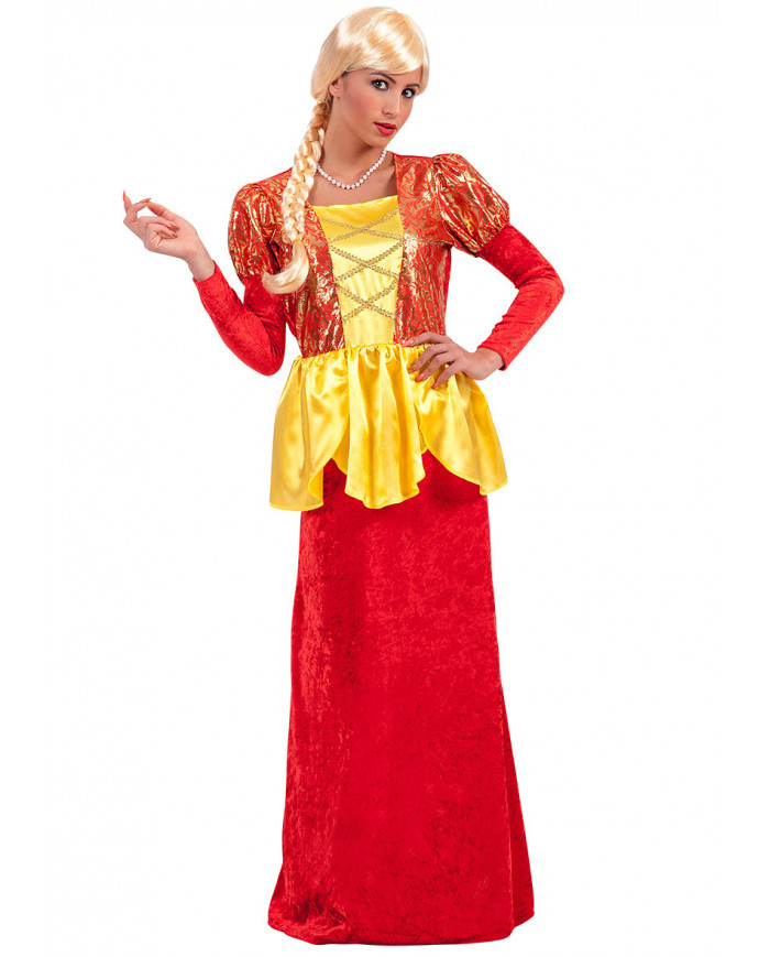 Red Lady chenille dress with lurex and satin parts, one size