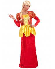 Red Lady chenille dress with lurex and satin parts, one size