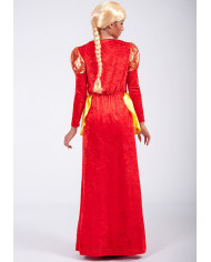 Red Lady chenille dress with lurex and satin parts, one size