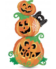 Foil balloon in the shape of 3 pumpkins, decoration height