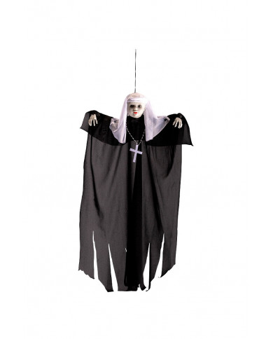 Nun to hang with black tunic, white veil and crucifix. Nun to hang with black tunic, white veil and crucifix.