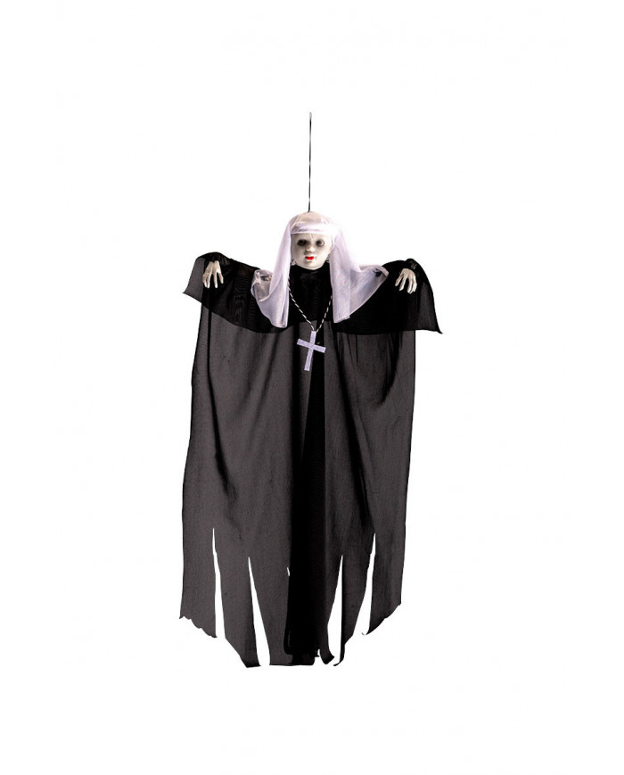 Nun to hang with black tunic, white veil and crucifix. Nun to hang with black tunic, white veil and crucifix.