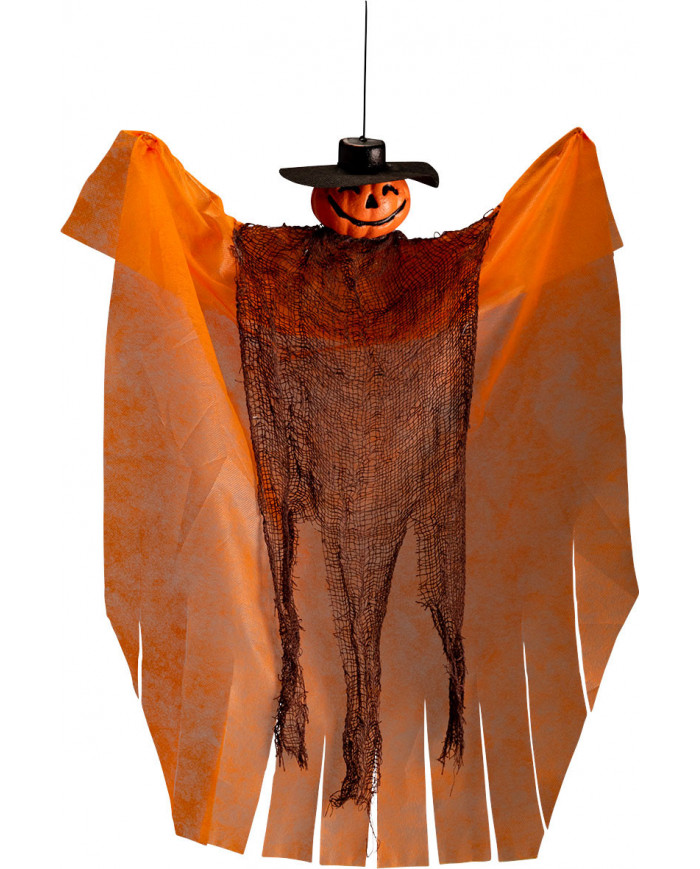Halloween decoration to hang in the shape of a pumpkin monster