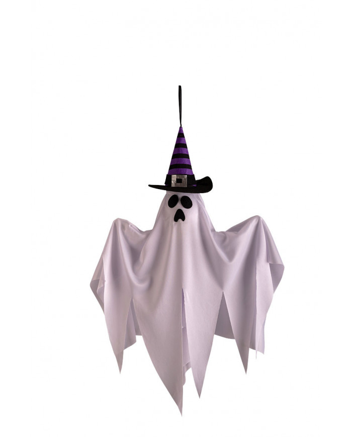 Hanging Halloween decoration in the shape of a ghost in white