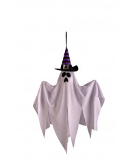 Hanging Halloween decoration in the shape of a ghost in white