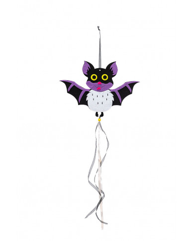 Bat-shaped felt hanging decoration with ribbon, height cm.50 Bat-shaped felt hanging decoration with ribbon, height cm.50