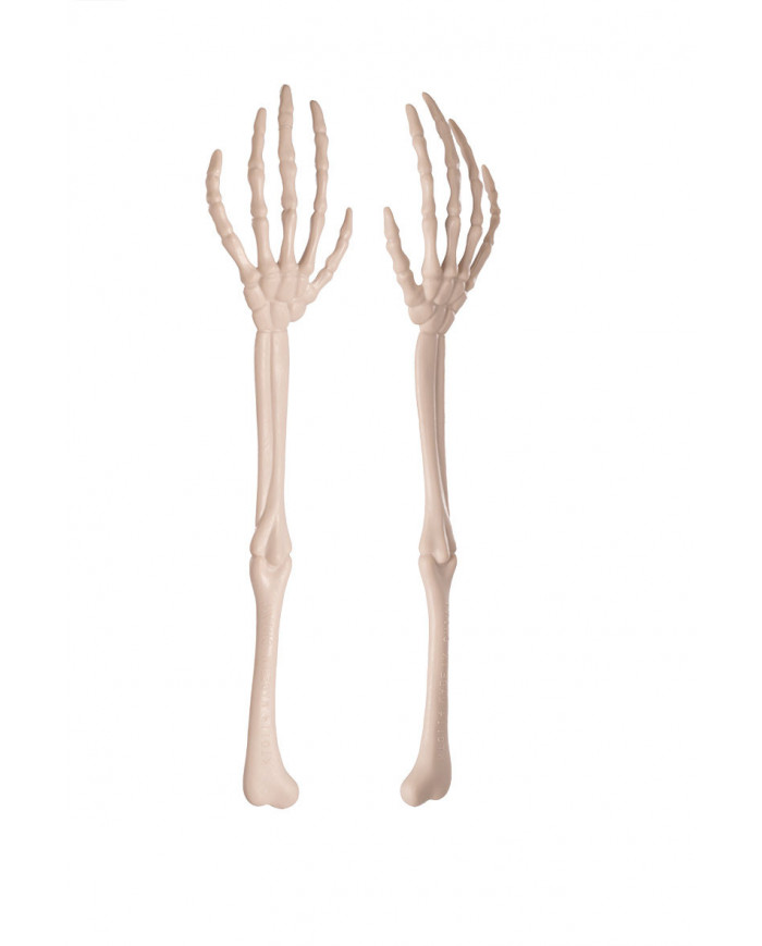 Two skeleton hands in plastic with length cm.35, macabre