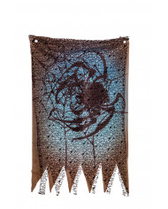 2 window curtains in black macram‚ fabric with spider print 2 window curtains in black macram‚ fabric with spider print