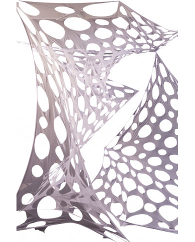 White flame retardant fabric with holes, dimensions cm.600x250