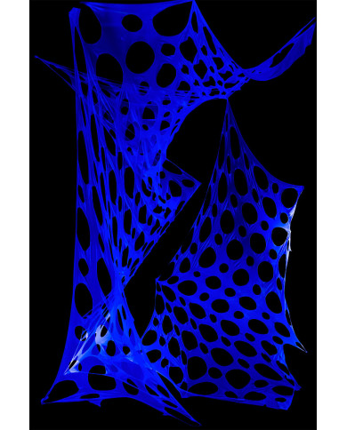 White flame retardant fabric with holes, dimensions cm.600x250