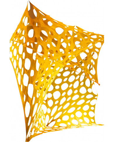 Orange flame retardant fabric with holes, dimensions