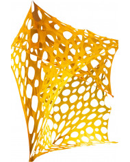 Orange flame retardant fabric with holes, dimensions