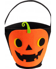 Black felt bag with pumpkin h.cm.31. Ideal for storing all the
