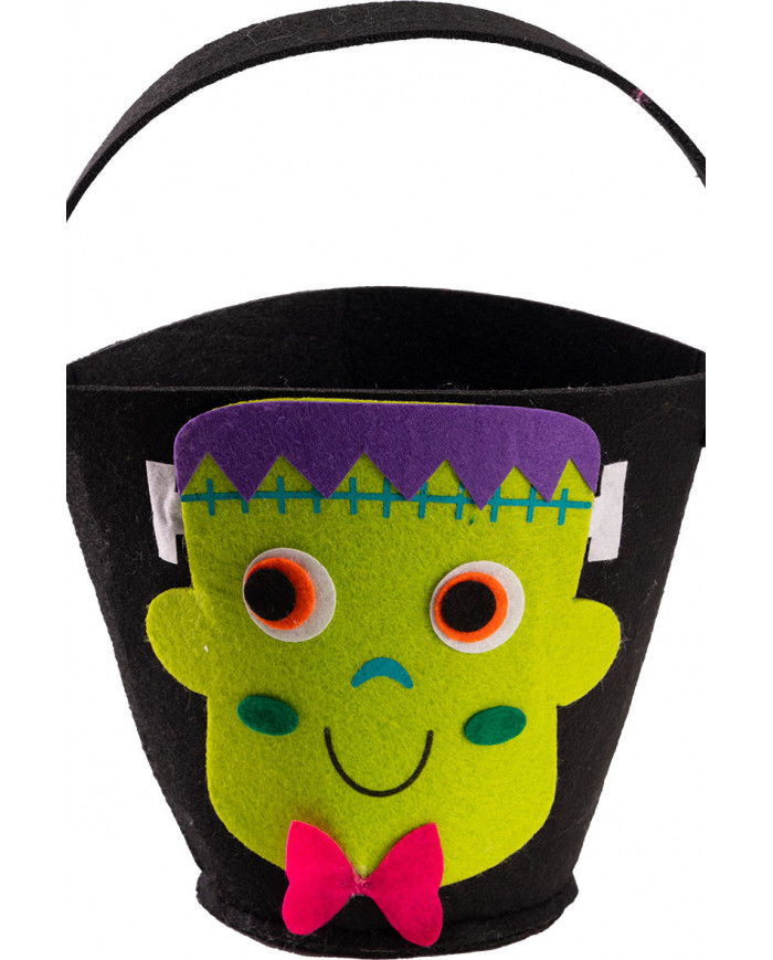 Black felt bag with Frankenstein face h.cm.31. Ideal for