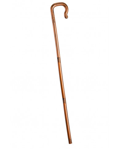 A detachable walking stick of yesteryear in brown plastic A detachable walking stick of yesteryear in brown plastic