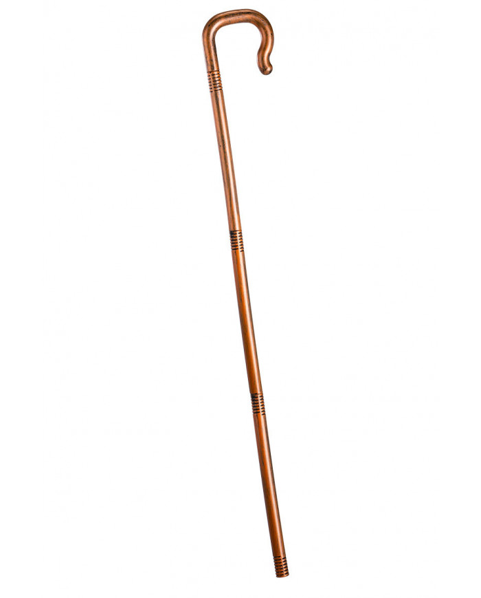 A detachable walking stick of yesteryear in brown plastic A detachable walking stick of yesteryear in brown plastic