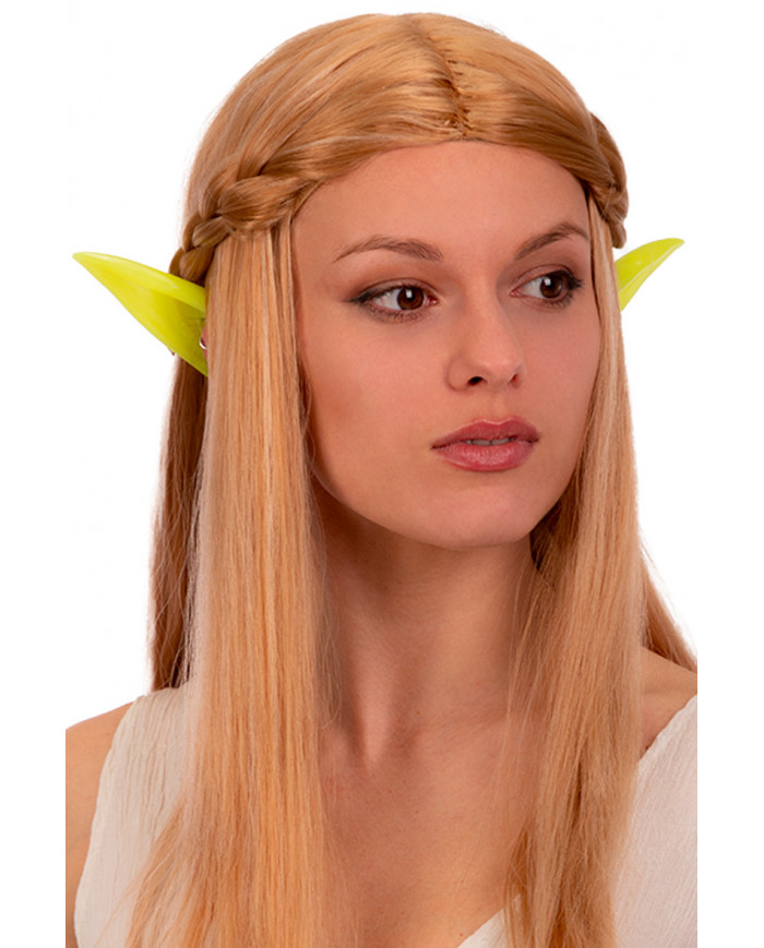 Pointed ears in rigid plastic that glow in the dark, to