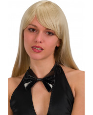 Bow tie in black fabric, easy to wear thanks to the practical