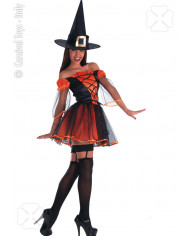 Abito in raso e tulle, cappello.