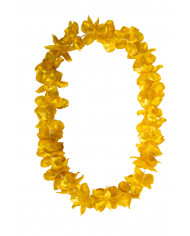 Hawaii necklace made up of many metallic gold flowers in