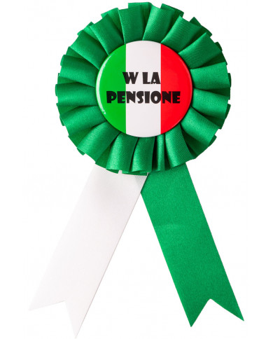 Cockade with the colors of the Italian flag and the wording W