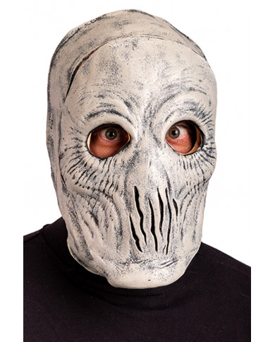 Full-face alien latex mask, the front part comes off showing