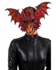 Eva mask depicting a red winged monster, ideal for horror and