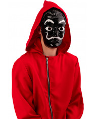 Maschera in plastica nera con decorazioni bianche del famoso Maschera in plastica nera con decorazioni bianche del famoso