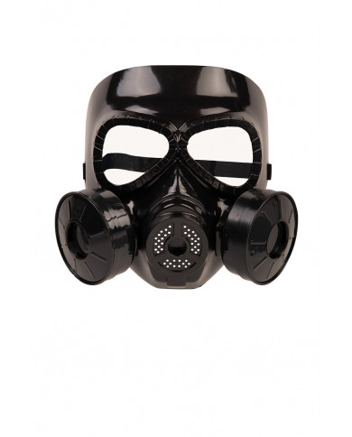 Black plastic gas mask with respirator and glasses, an original Black plastic gas mask with respirator and glasses, an original