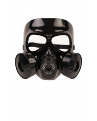 Black plastic gas mask with respirator and glasses, an original Black plastic gas mask with respirator and glasses, an original