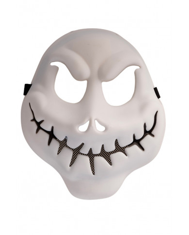 Plastic mask with the appearance of a scary ghost with a Plastic mask with the appearance of a scary ghost with a