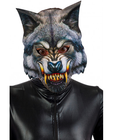 Fabric wolf mask, ideal for dressing up as a werewolf on