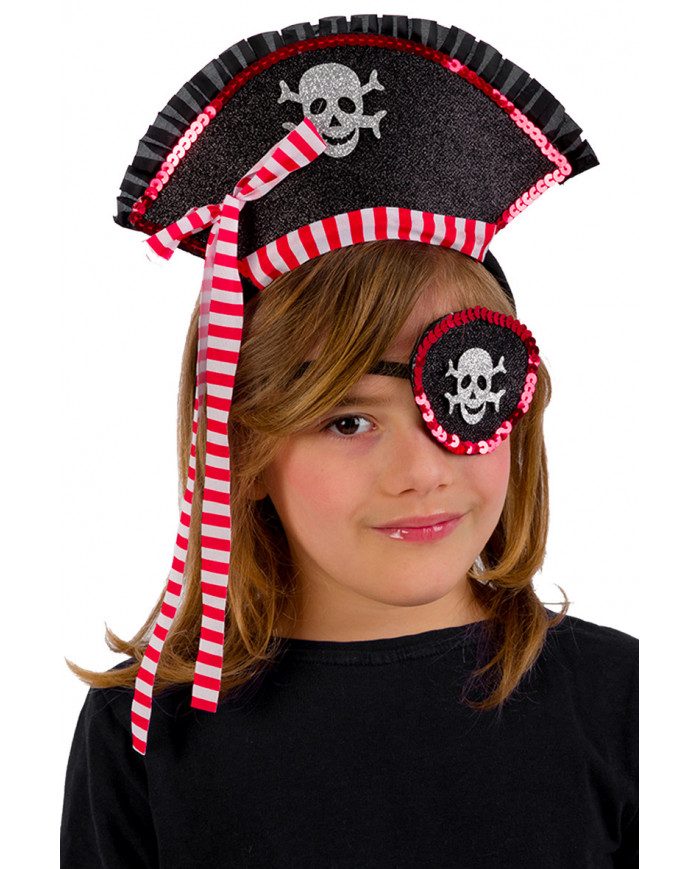 Corsair set for kid consisting of headband and eye patch. Ideal
