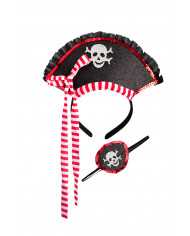 Corsair set for kid consisting of headband and eye patch. Ideal