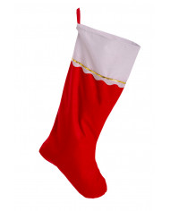Christmas sock in red felt, very roomy with a white border and Christmas sock in red felt, very roomy with a white border and