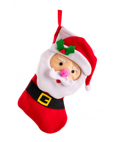 Christmas sock in red felt finished with a white border, a nice Christmas sock in red felt finished with a white border, a nice