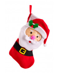 Christmas sock in red felt finished with a white border, a nice